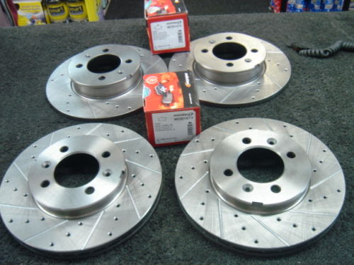 FOR ROVER MG TF MGTF 1.8 160VVC TROPHY DRILLED GROOVED BRAKE DISC MINTEX PADS