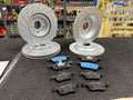 FOCUS ST ECOBLUE (MK4 (C519) BRAKE DISCS CROSS DRILLED GROOVED & FULL BRAKE PADS