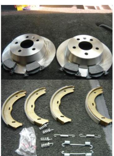 FOR VITO  V CLASS 96-03 REAR BRAKE DISC PADS HANDBRAKE SHOES & FITTING KIT 