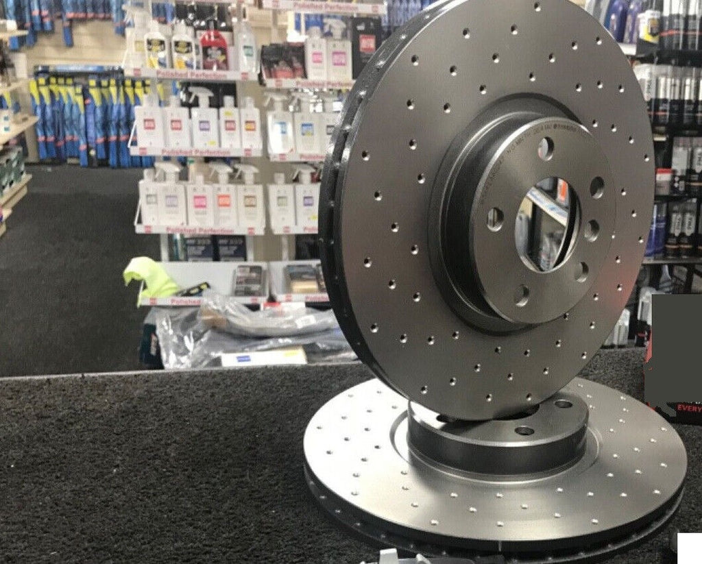 FOR  SAAB 9-3 TURBO 2 X NEW  FRONT  DRILLED BRAKE DISCS 345MM PAIR