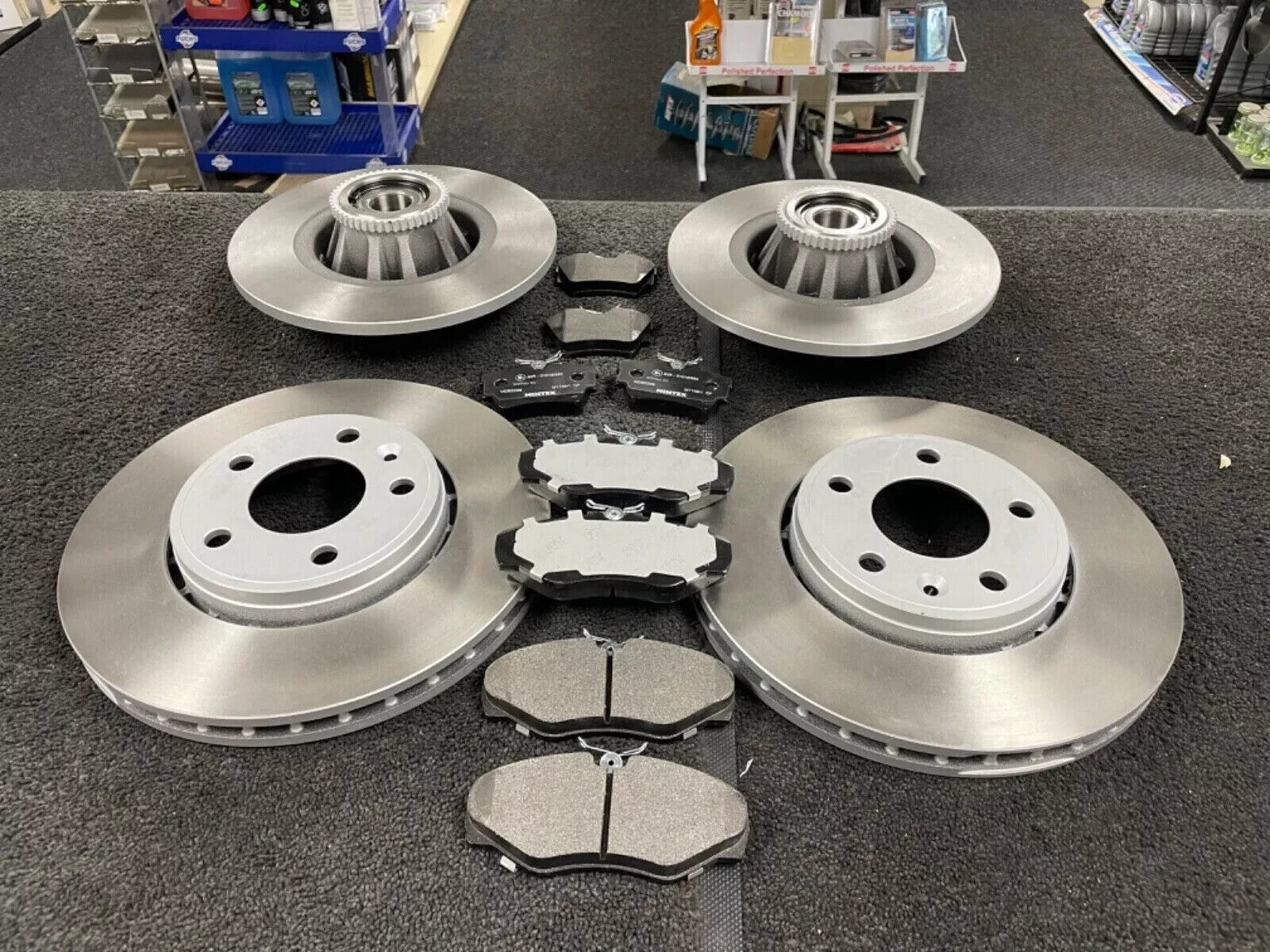 FOR VIVARO TRAFIC PRIMASTAR FRONT & REAR BRAKE DISC & PAD ABS RING BRNG 2014 on 