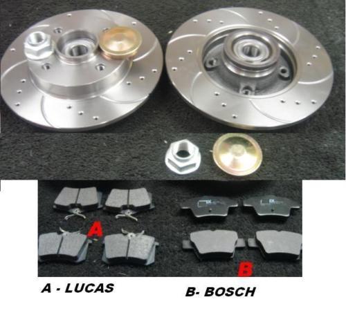 BRAKE DISC REAR CROSS DRILLED GROOVED MINTEX BRAKE PADS FOR CITROEN C3 DS3