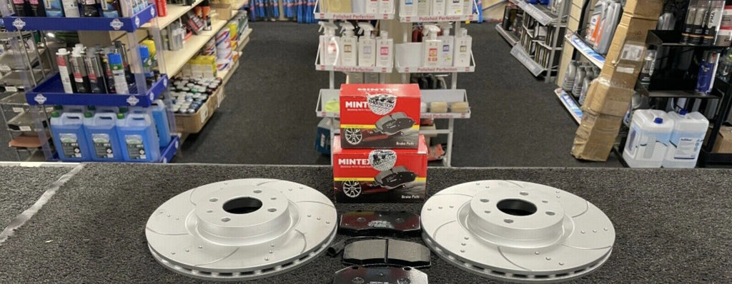 FOR ABARTH 500 CROSS DRILLED GROOVED FRONT BRAKE DISCS PADS  284mm 4 stud