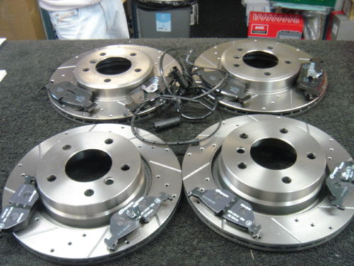 BMW 320D MSPORT BRAKE DISC CROSS DRILLED GROOVED BRAKE DISCS MINTEX  PADS