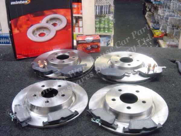 BRAKE DISCS FOR FORD FOCUS MK2 05ON 16V TD  FRONT REAR BRAKE DISCS & PADS MINTEX