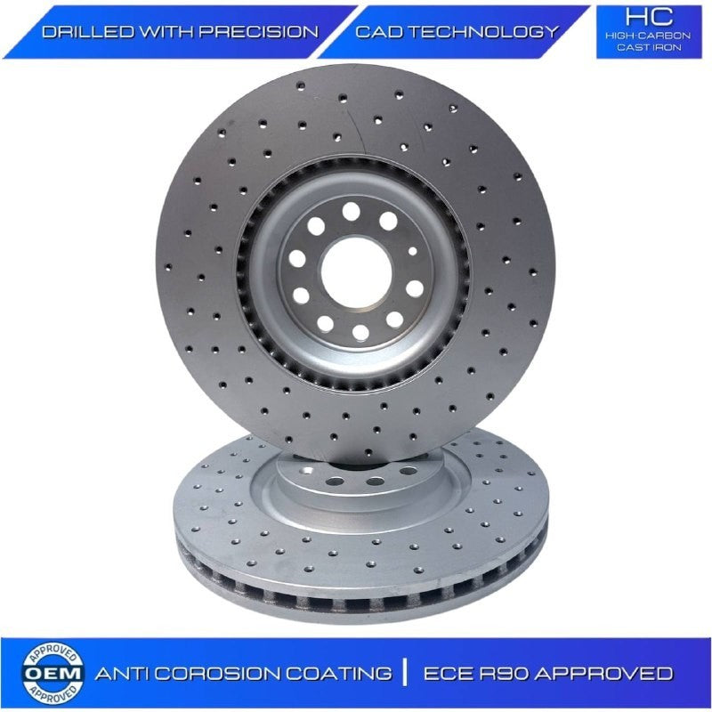VW PASSAT TIGUAN BiTDI SCR BMT 4MOTION CROSS DRILLED BRAKE DISC PADS 340M