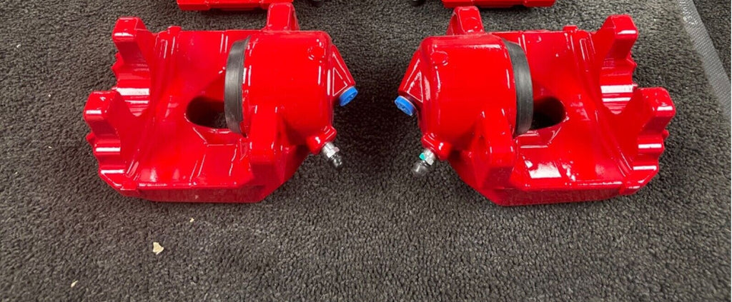 2 BRAKE CALIPERS + SLIDER PIN BMW 316 325 318 320 325 E90 E91 E92 E93 FRONT RED
