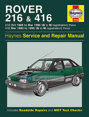 HAYNES MANUAL FOR  ROVER 216 & 416 G TO N REGISTRATION 89-95 