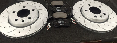 TRANSPORTER T30 TDI DRILLED GROOVED BRAKE DISC MINTEX PAD 294