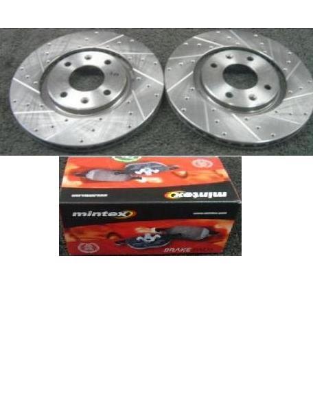 CITROEN C3 1.1 1.4 1.6 HDI PLURIEL BRAKE DISC BRAKE PAD FRONT DRILLED GROOVED