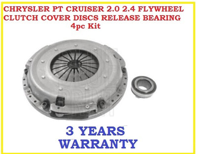 FOR CHRYSLER PT CRUISER 2.0 FLYWHEEL CLUTCH COVER DISCS RELEASE BEARING 4pc Kit