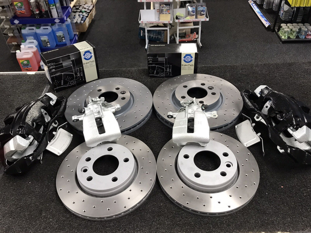 VW TRANSPORTER T5 T6 BIG BRAKE 340MM CONVERSION KIT FRONT REAR DRILLED DISC PAD 