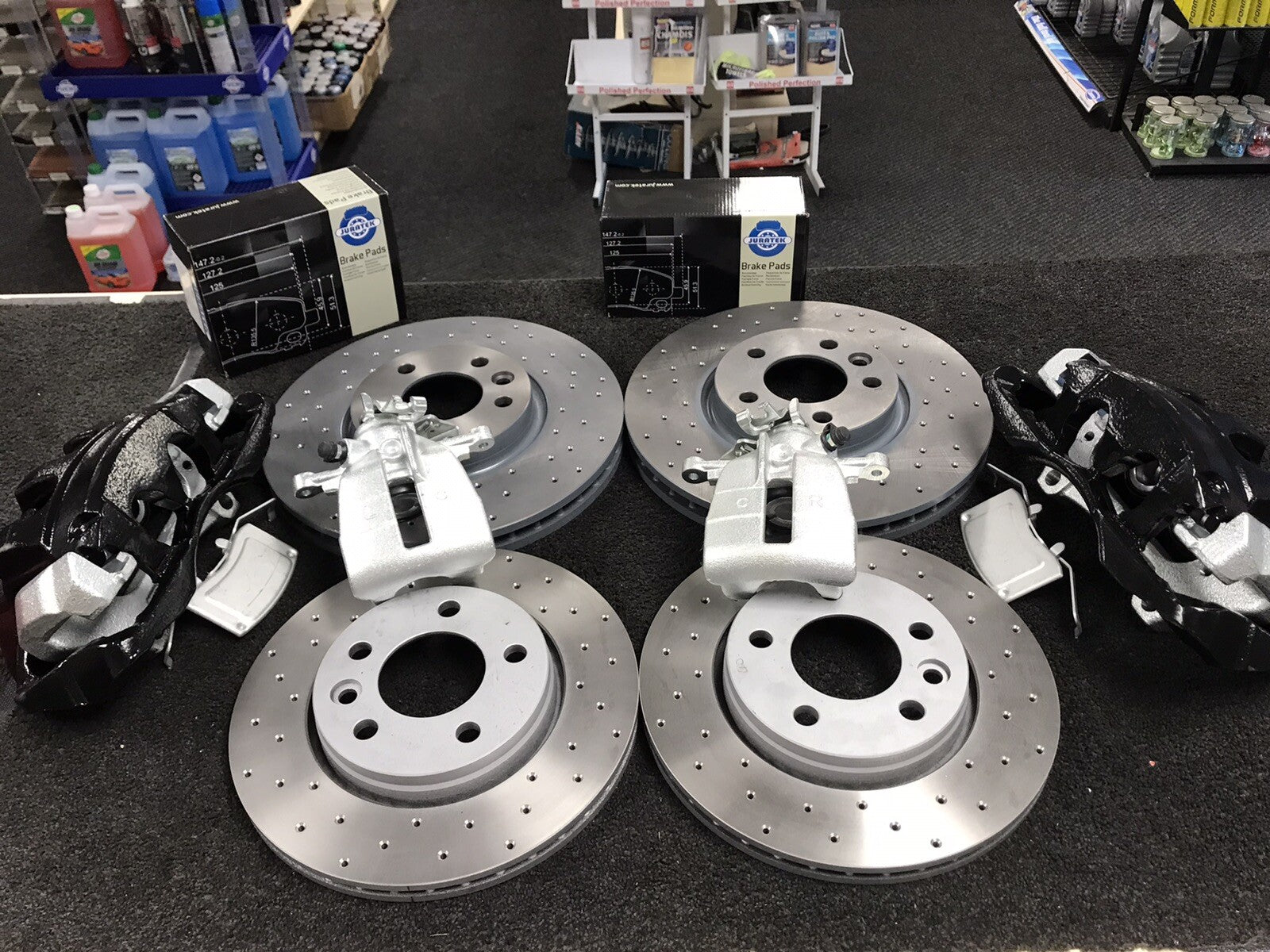 VW TRANSPORTER T5 T6 BIG BRAKE 340MM CONVERSION KIT FRONT REAR DRILLED DISC PAD 