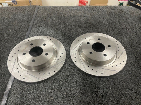 FOR FORD C-MAX FOCUS MK2 VOLVO C70 S40 REAR  CROSS DRILLED BRAKE DISC 280MM