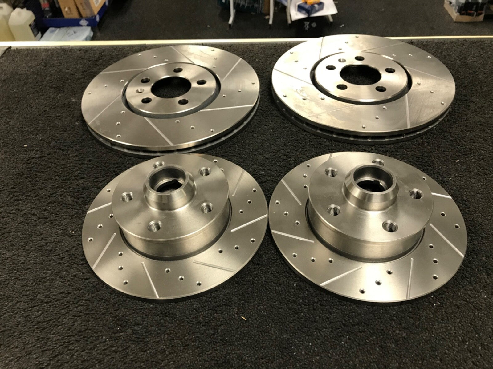 VW GOLF MK3 GTI VR6 FRONT REAR CROSS DRILLED GROOVED BRAKE DISC FRONT REAR