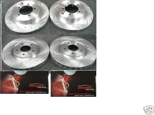 EVO 6 7 8 9 DRILLED GROOVED BRAKE DISC MINTEX PAD M1144