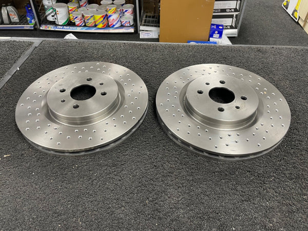 ABARTH FIAT 500 ABRATH COMPETIZIONE 2 FRONT CROSS DRILLED BRAKE DISC 305mm 4STUD