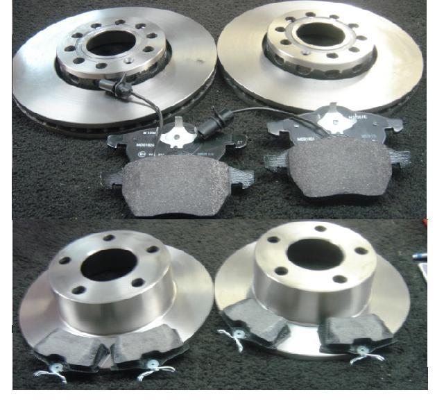 FOR AUDI 100 A4 A6 VW PASSAT 00-05 FRONT & REAR BRAKE DISCS & PADS 5 STUD