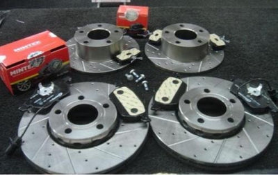 AUDI A4 2.5 3.0 SPORT B6 BRAKE DISC DRILLED GROOVED BRAKE PADS MINTEX FRONT REAR