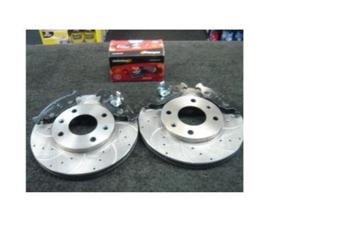 FOR PEUGEOT 106 GTI RALLYE DRILLED GROOVED BRAKE DISC & PADS PAD 
