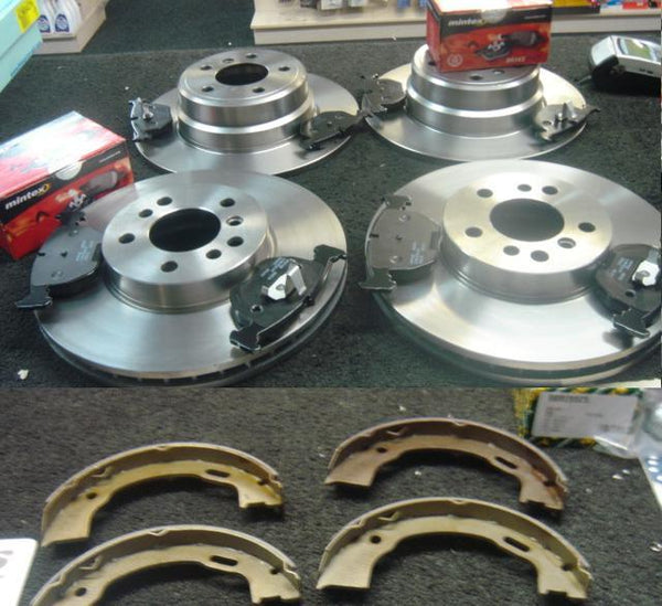 BMW 323I E36  MINTEX FRONT REAR BRAKE DISCS BRAKE PADS HANDBRAKE SHOES