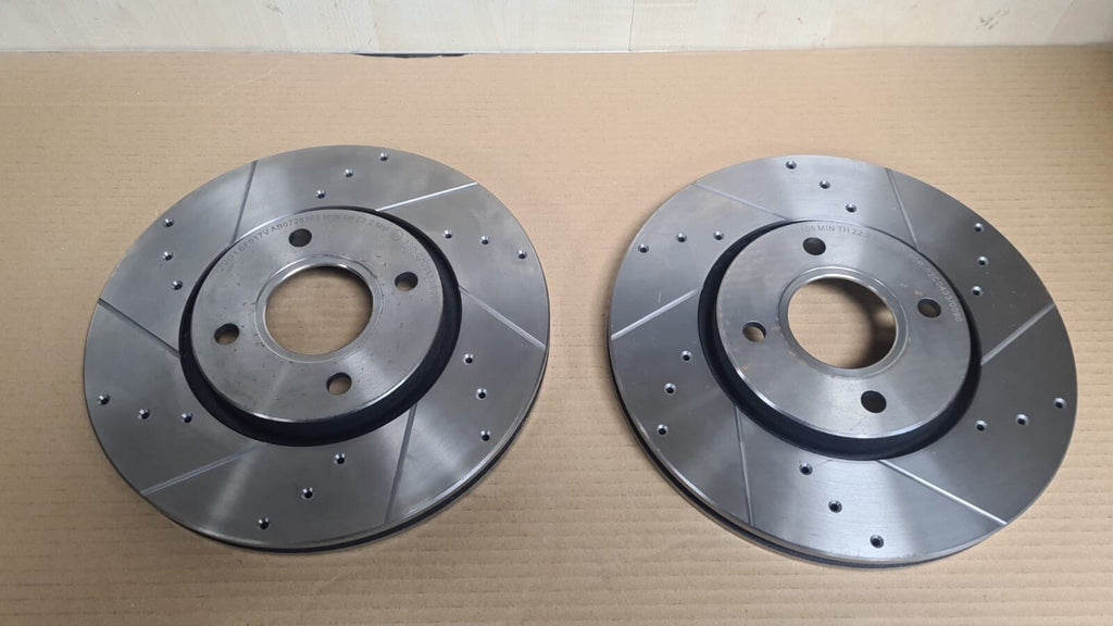 FOR FORD SIERRA ESCORT RS COSWORTH REAR BRAKE DISCS DRILLED GROOVED