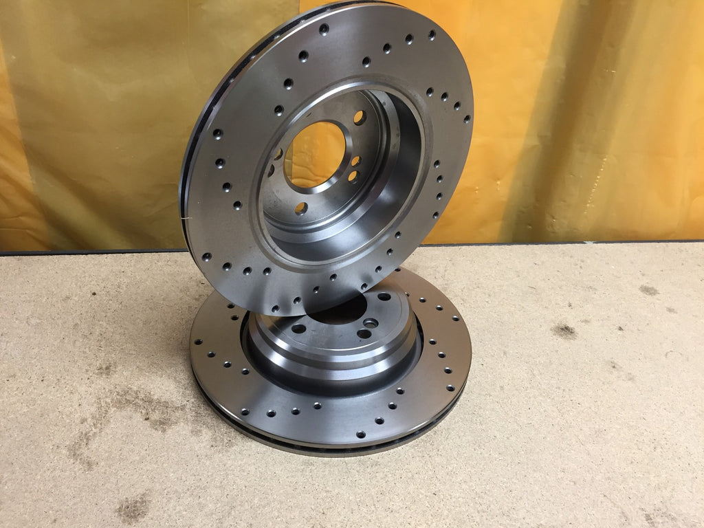 REAR BRAKE DISC CROSS DRILLED FOR BMW M3 E46 COUPE CONVERTIBLE CSL Z4M E85 E86