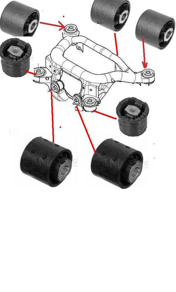 BMW 316 318 320 323 325 330 E46 REAR AXLE SUBFRAME BUSH MOUNTING BUSH KIT 7pcs
