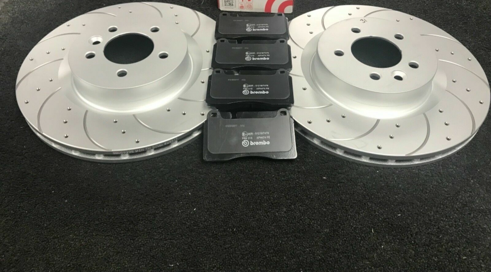 RANGE ROVER MK3 L322 3.6D 4.2 5.0 FRONT BRAKE DISCDRILLED GROOVED BRAKE PAD 360M