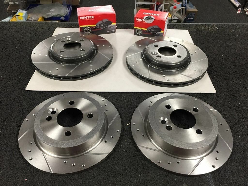 FOR MINI HATCH JOHN COOPER WORKS (MK2 R56 FRONT REAR BRAKE DISCS PADS DRILLED