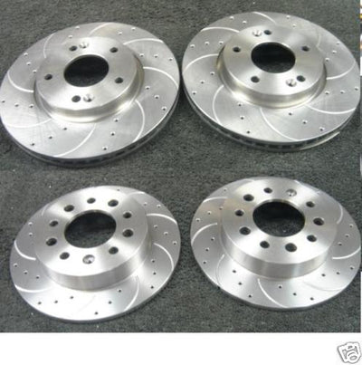 FOR HYUNDAI COUPE 2.0 2.7 02>  DRILLED GROOVED BRAKE DISC