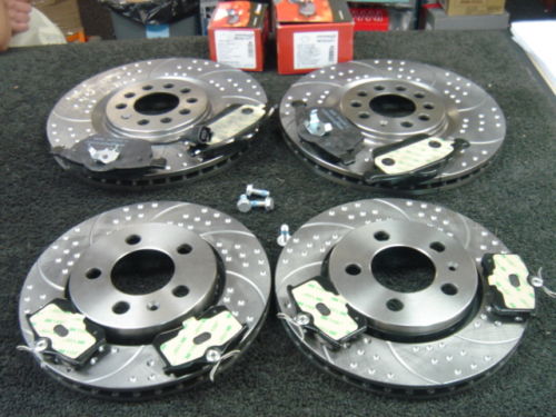 A3 S3 3.2 QUATTRO SPORTS BRAKE DISC DIMPLED GROOVED BRAKE DISC PADS FRONT REAR