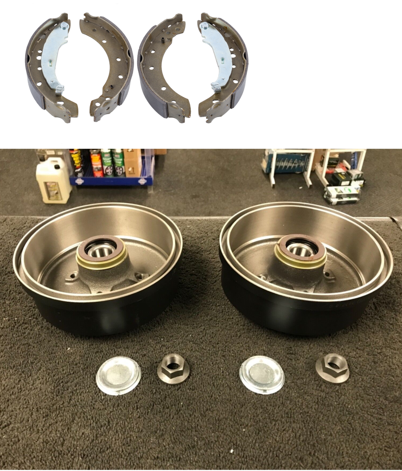 FOR PEUGEOT  206 S HDI MK1REAR BRAKE SHOES AND DRUMS FITTED BREARING  ABS RING