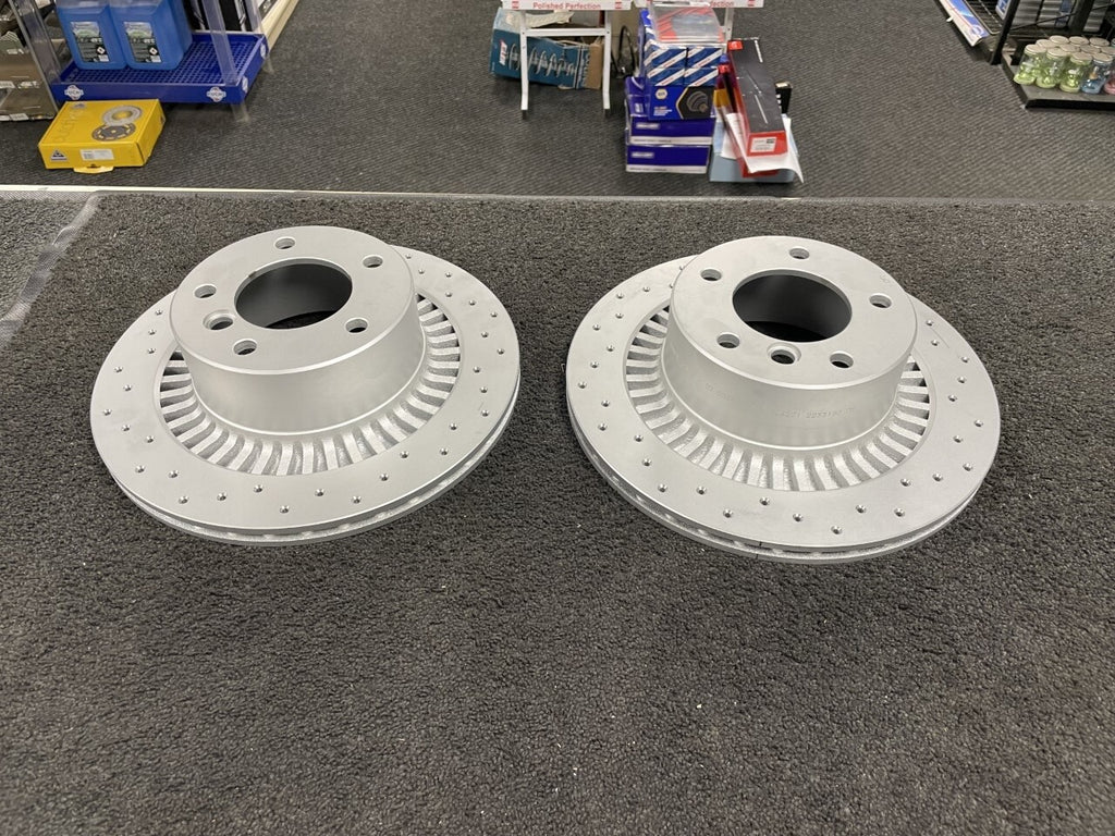 FOR MERCEDES G55 G63 AMG REAR DRILLED BRAKE DISCS VENTED PAIR 330mm COATED