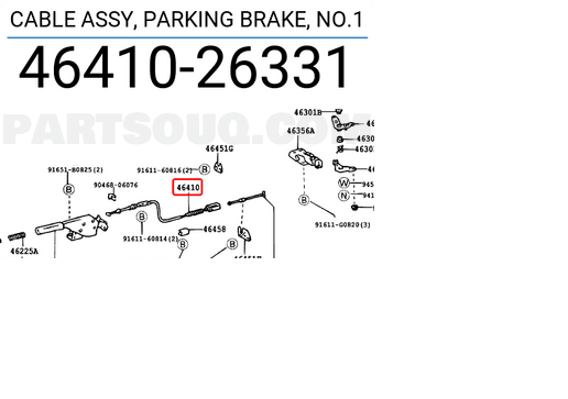 1200MM FRONT HANDBRAKE CABLE FITS HIACE RZH102 RZH103 2.0 2.4 46410-26331