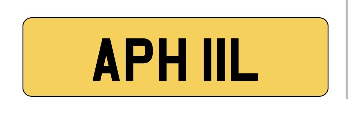 A PHIL   NUMBER PLATE CAR REG  APH 11L  PRIVATE REGISTRATION A PHI1L PHILL