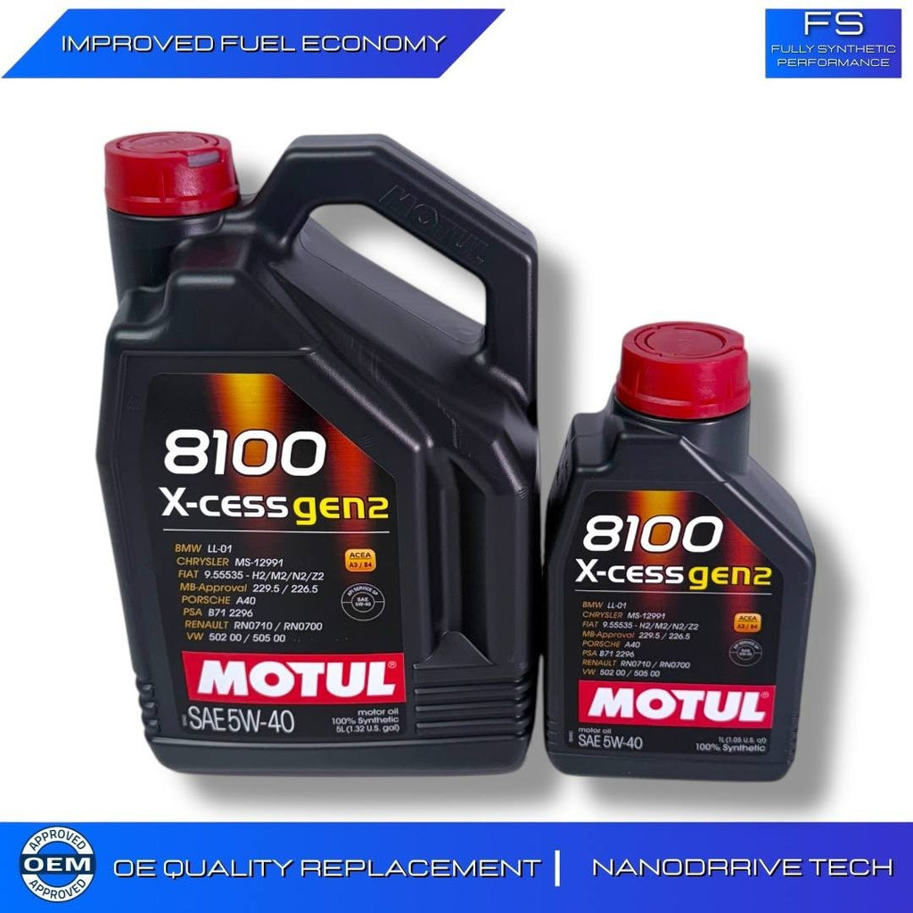PREMIUM MOTUL 8100 X-Clean GEN2 5W40 C3 Fully Synthetic Engine Oil 109762 6L