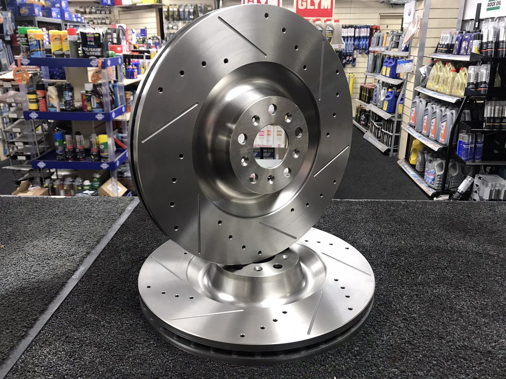 FRONT CROSS DRILLED PERFORMANCE BRAKE DISC 405mm FOR BENTLEY CONTINENTAL GT