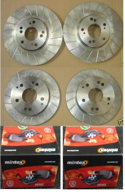 CIVIC TYPE R GROOVED FRONT REAR BRAKE DISC &MINTEX PADS