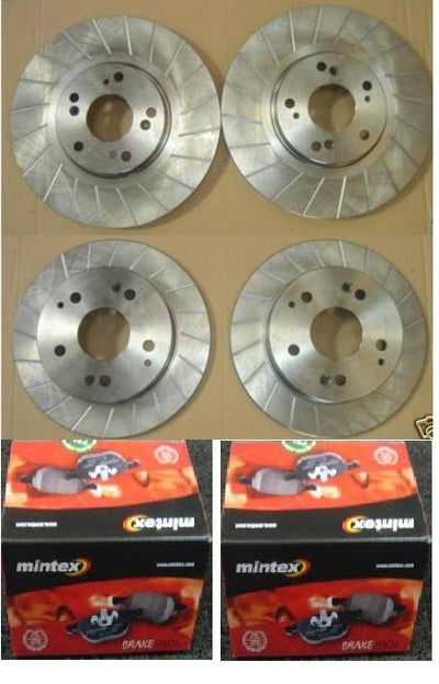 CIVIC TYPE R GROOVED FRONT REAR BRAKE DISC &MINTEX PADS
