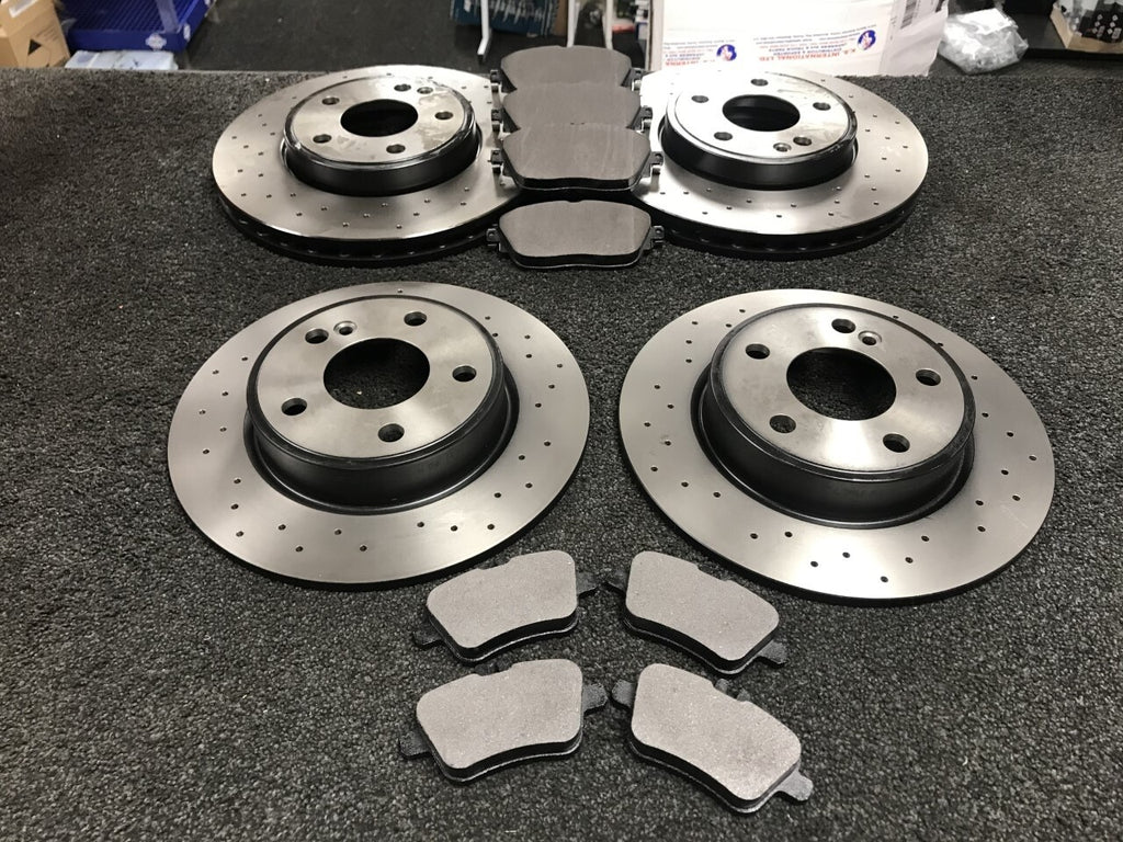 BRAKE DISCS DRILLED PADS FRONT REAR FOR GLA-CLASS GLA 200 D AMG LINE (MK1 (X156)