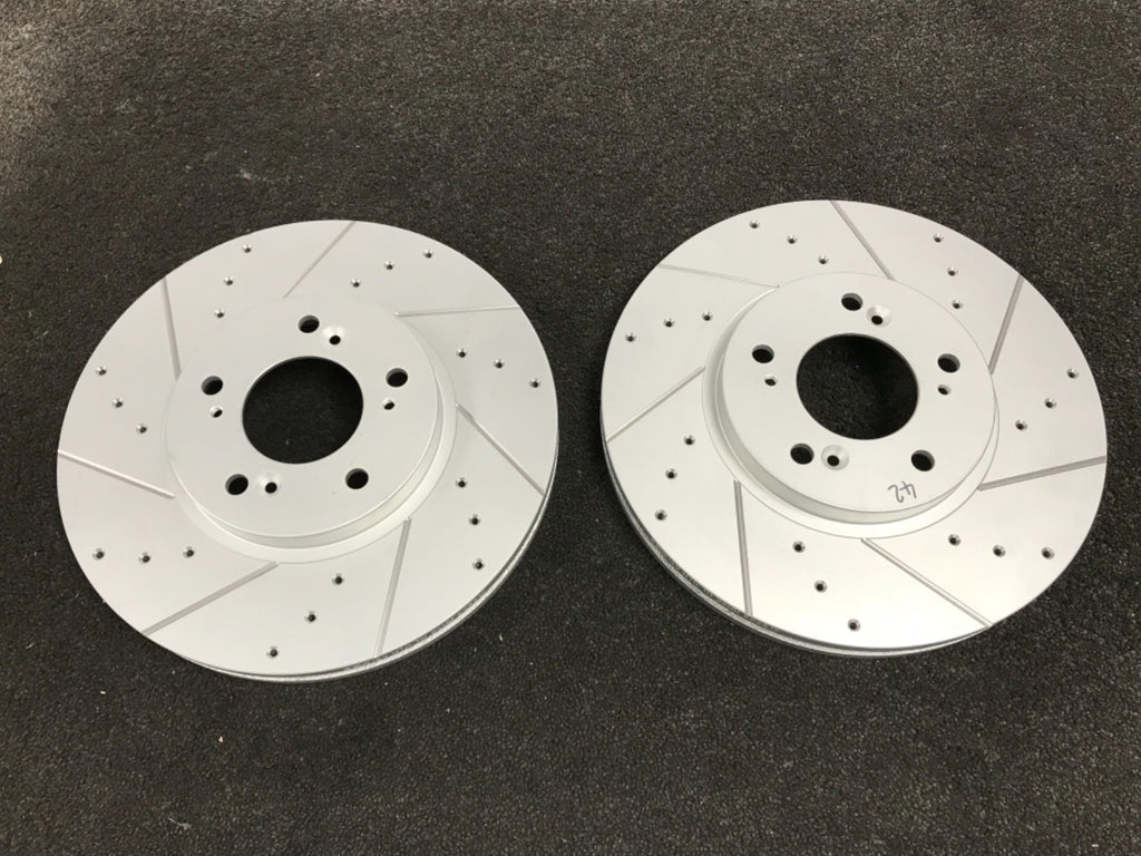 FOR  ACCORD 2.0 2.4 VTEC 2.2iCDTI FRONT  BRAKE DISCS ONLY CROSS DRILLED GROOVED