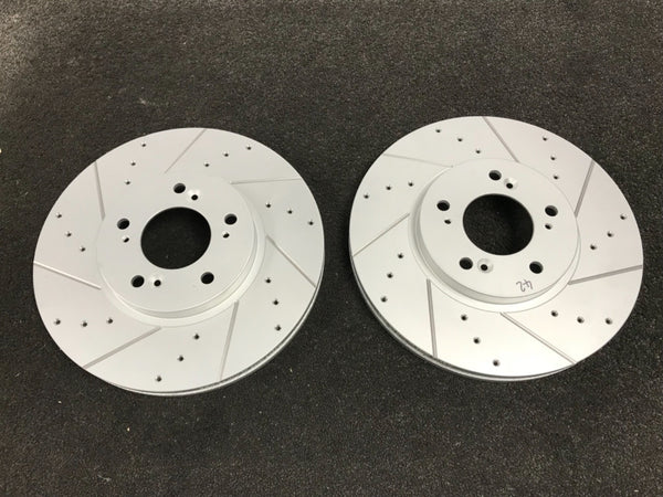 FOR  ACCORD 2.0 2.4 VTEC 2.2iCDTI FRONT  BRAKE DISCS ONLY CROSS DRILLED GROOVED