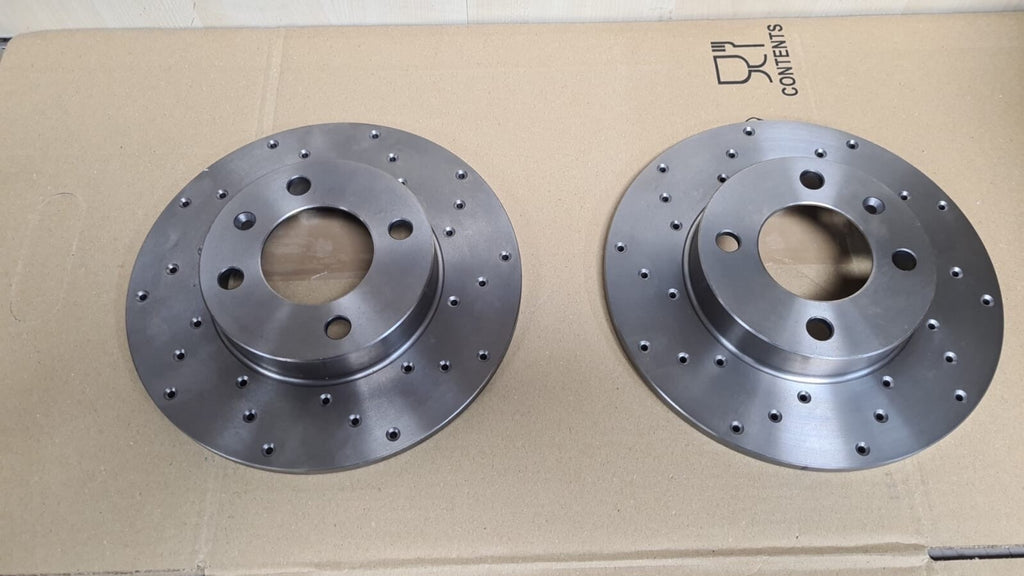 FOR GOLF MK1 MK2 SEAT IBIZA VW JETTA PASSAT POLO REAR DRILLED BRAKE DISCS