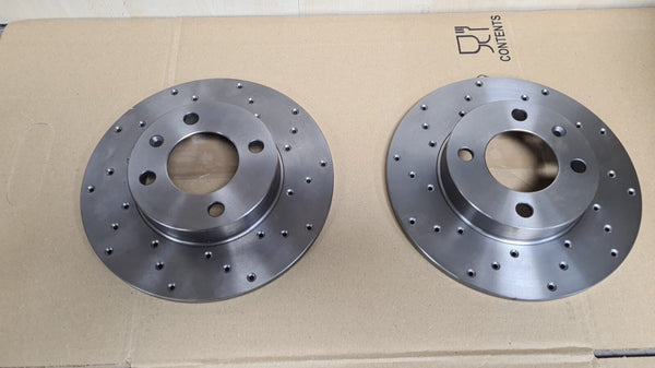 FOR GOLF MK1 MK2 SEAT IBIZA VW JETTA PASSAT POLO REAR DRILLED BRAKE DISCS