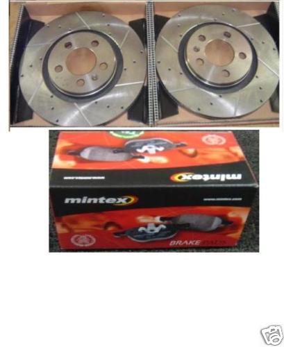 GOLF MK4 SDI TDI DRILLED GROOVED BRAKE DISCS WITH  MINTEX PADS FRONT SET 