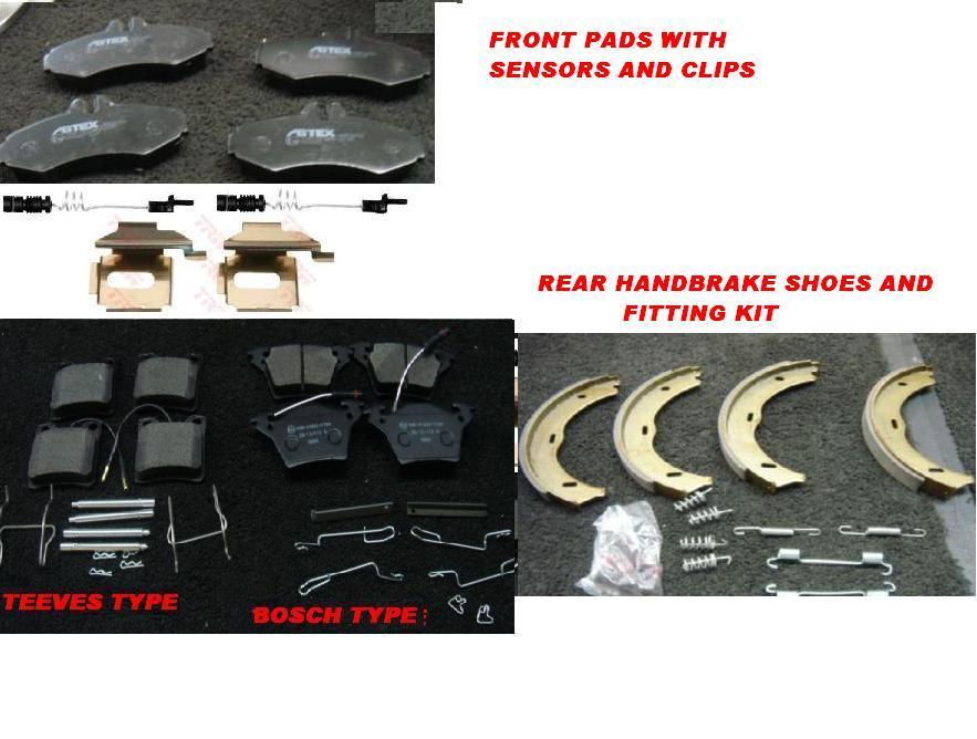 FOR VITO V CLASS CDi W638 96-03 BRAKE PAD FRONT REAR HBRAKE SHOE FITTINGS
