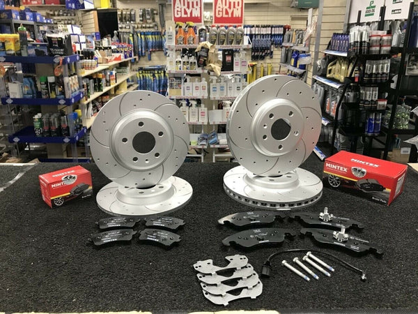 A4 AVANT TDI QUATTRO S LINE SPECIAL DRILLED GROOVE BRAKE DISCS MINTEX BRAKE PAD