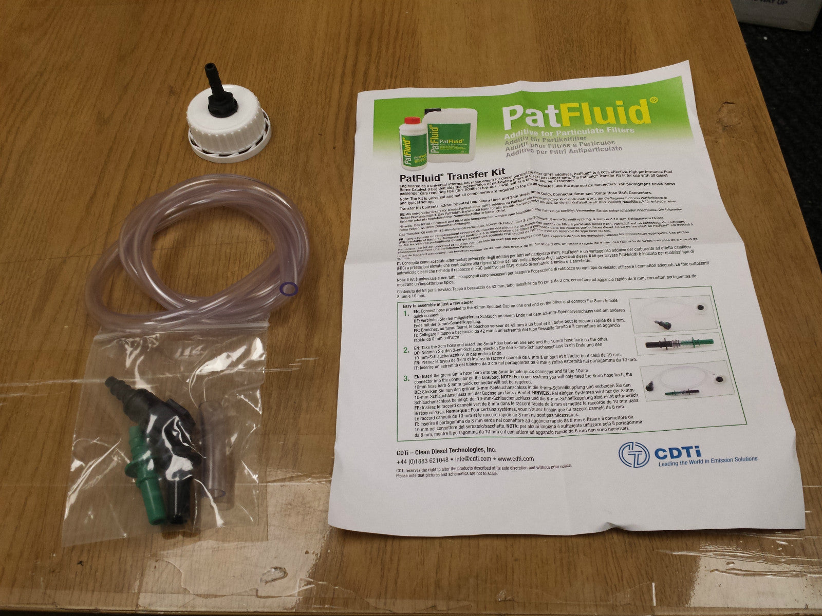 PAT FLUID DPX 42 176 1 LITRE DPF FILTER CLEANER FILLER REFILL TRANSFER KIT NEW!