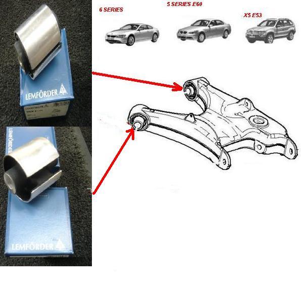 BMW 5 SER E60 E63 E63 X5 E53 6 SER E65 E66 REAR AXLE TRAILING SWINGING ARM BUSH 
